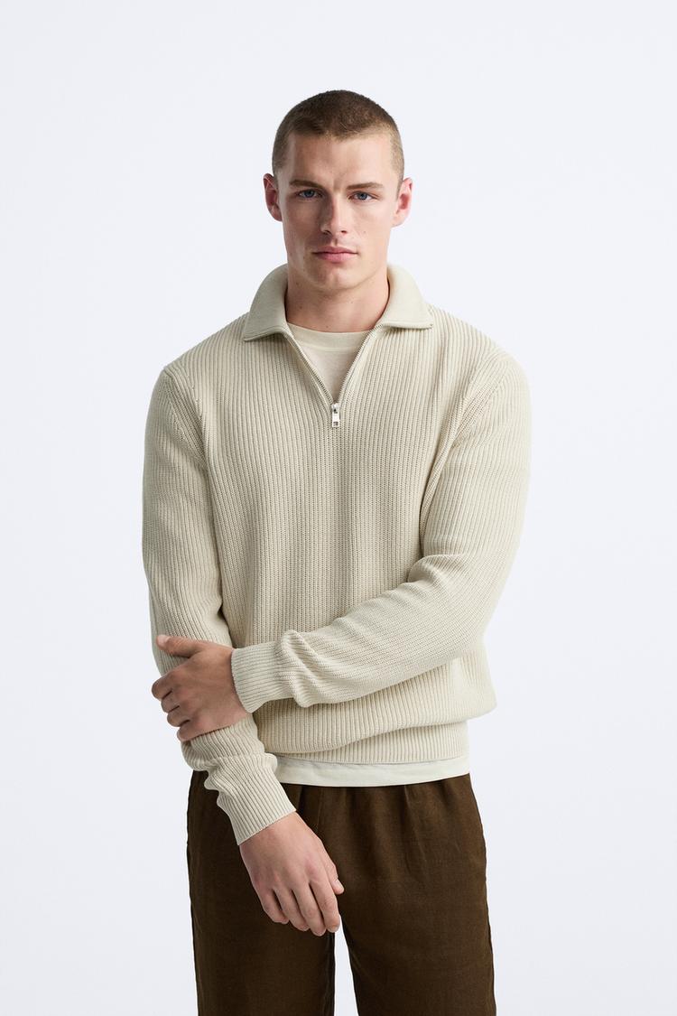 ECRU ZIPPER PULLOVER