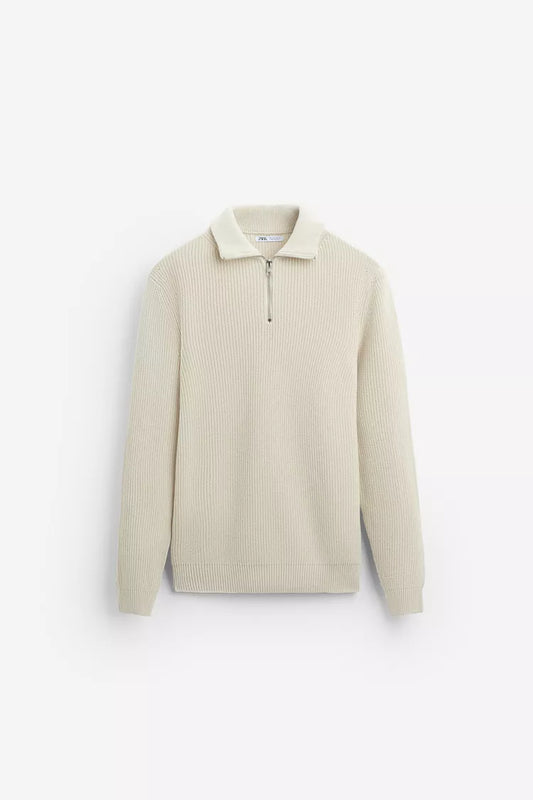 ECRU ZIPPER PULLOVER