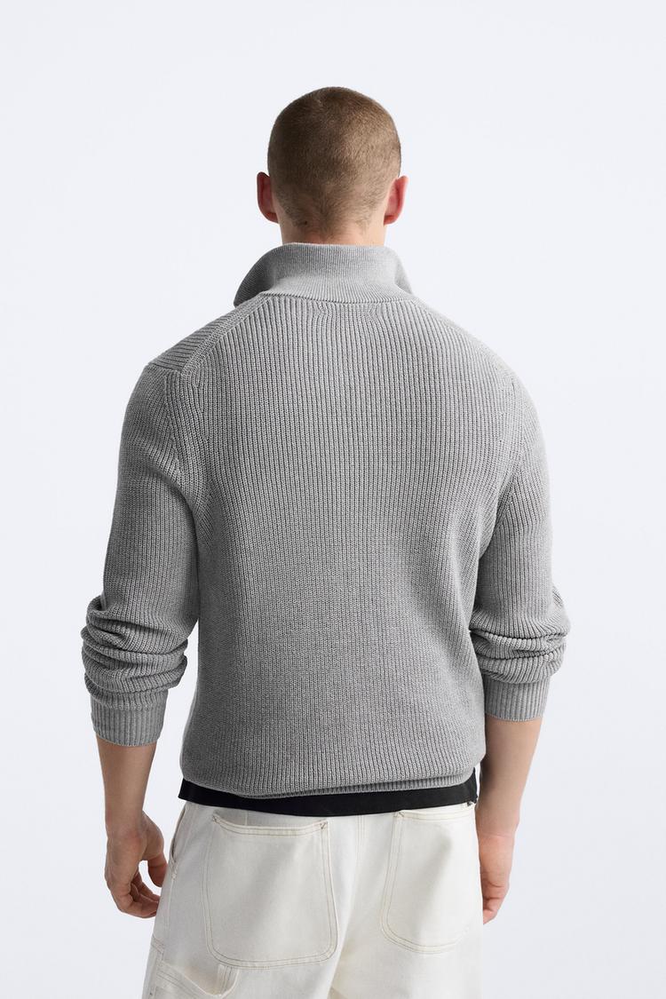 Heather gray zip-up sweatshirt with collar