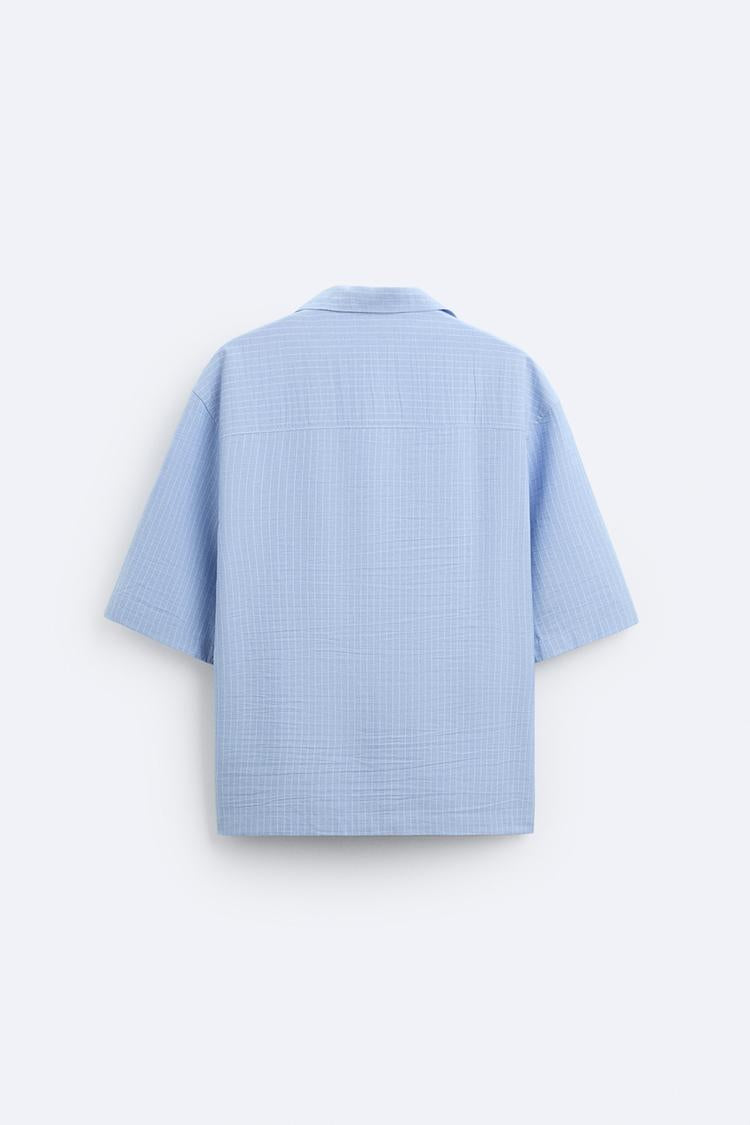 Striped Shirt with Pleated Effect