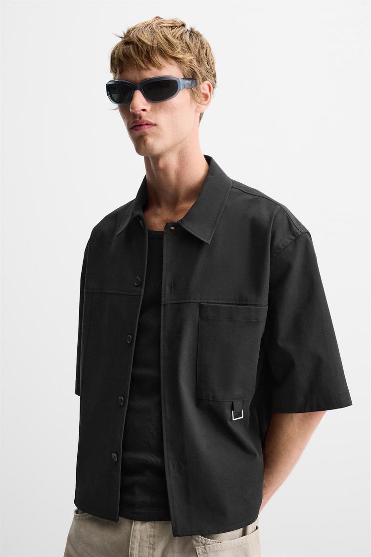 WIDE-FIT SHIRT JACKET WITH POCKET