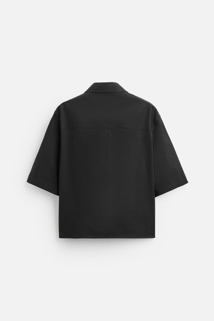 WIDE-FIT SHIRT JACKET WITH POCKET