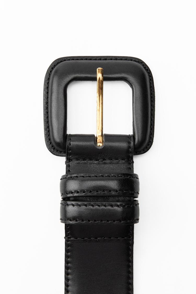 Leather Belt with Square Buckle