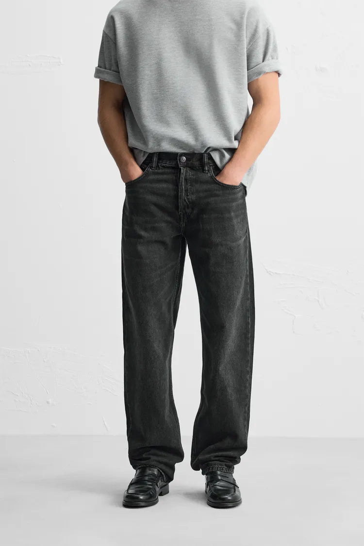 STRAIGHT SIZE CHARCOAL JEANS