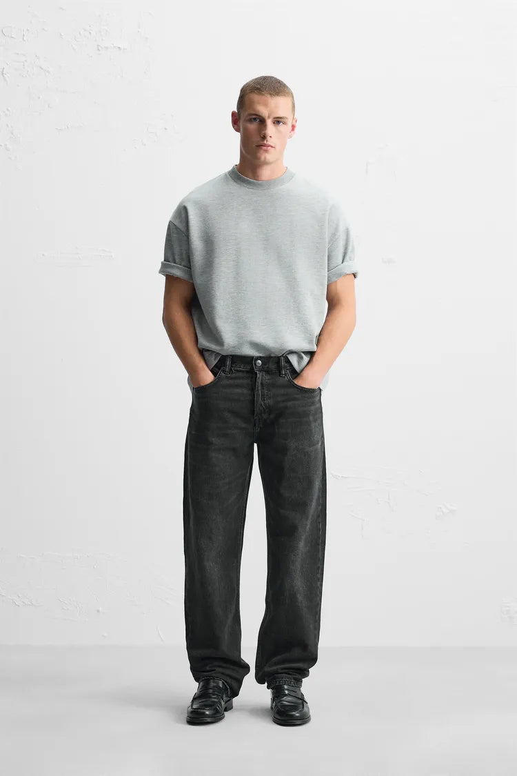 STRAIGHT SIZE CHARCOAL JEANS