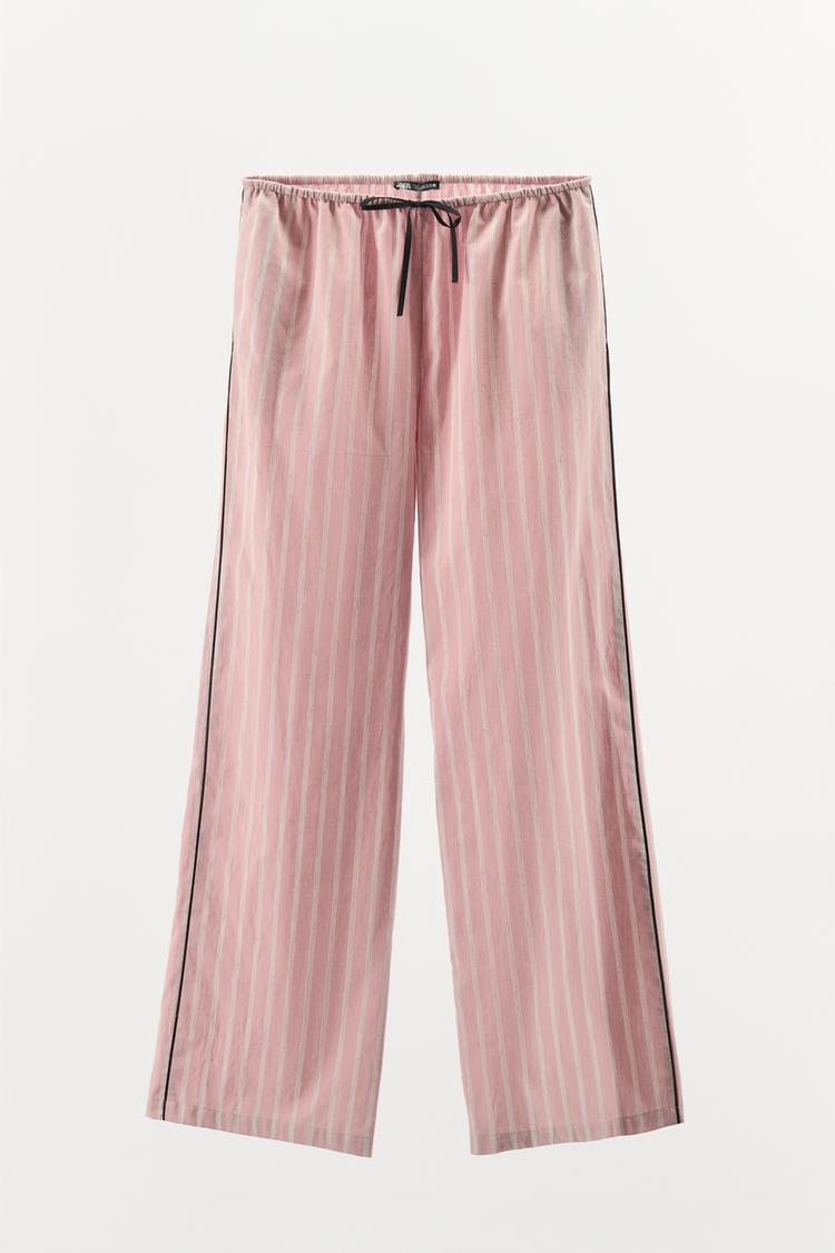 Striped Pants with Contrasting Color Lines