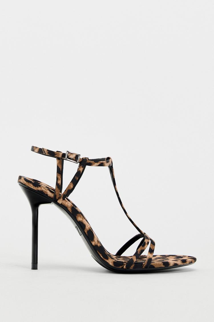 ANIMAL PRINT HEEL SANDALS