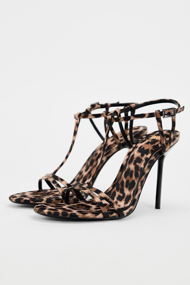 ANIMAL PRINT HEEL SANDALS