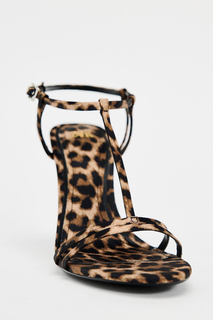 ANIMAL PRINT HEEL SANDALS