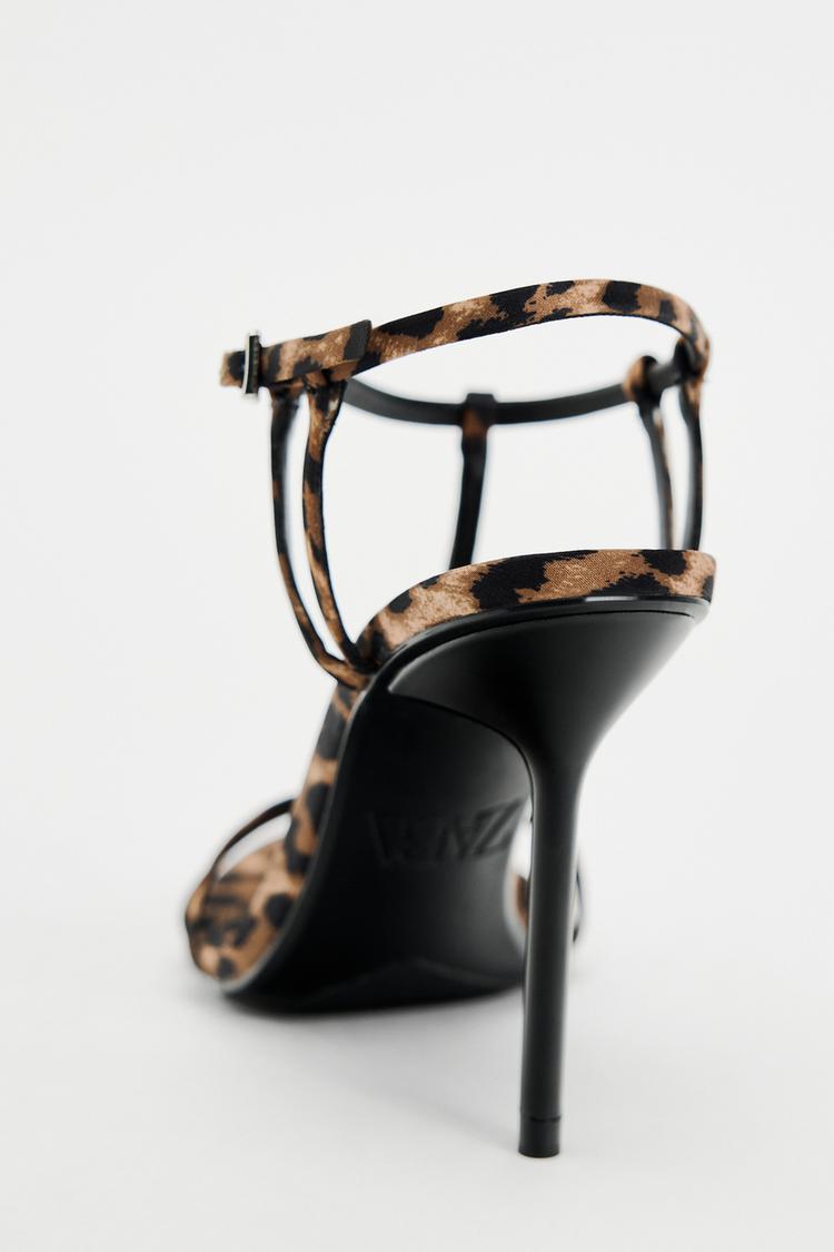 ANIMAL PRINT HEEL SANDALS