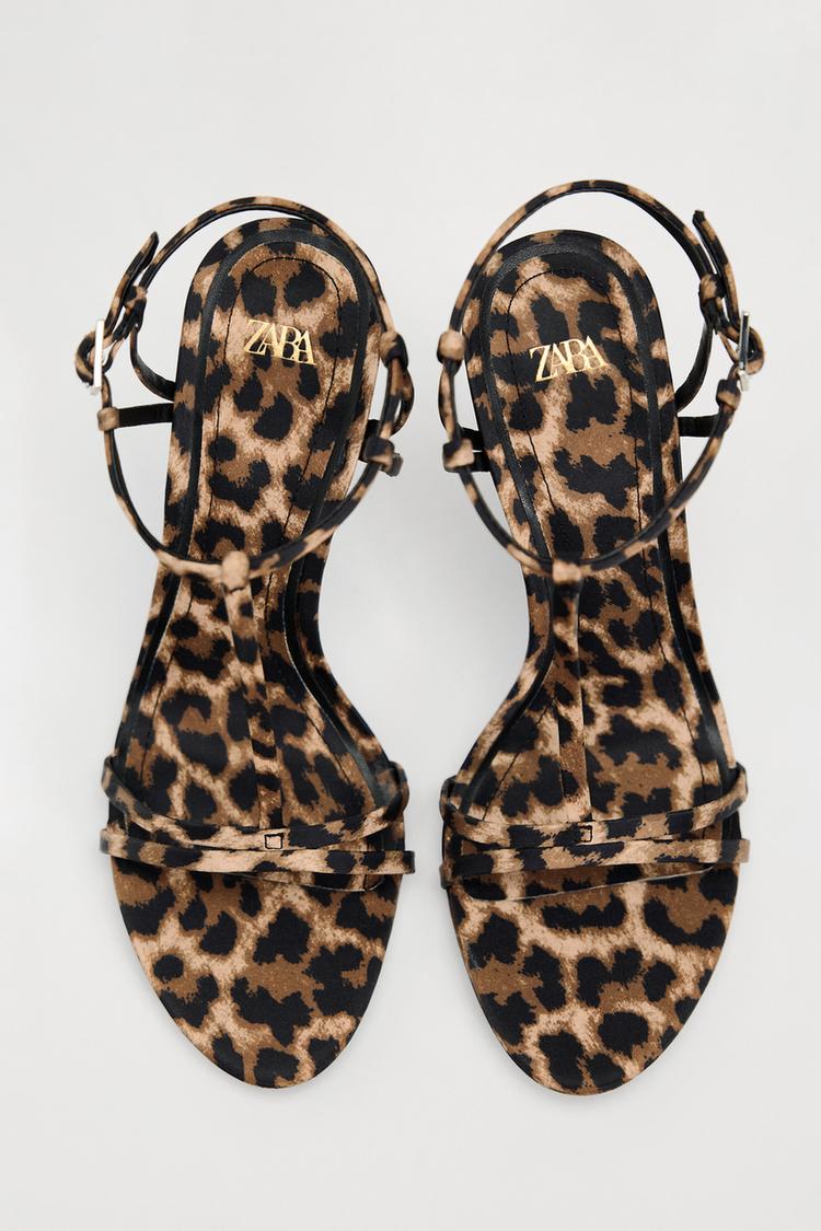 ANIMAL PRINT HEEL SANDALS