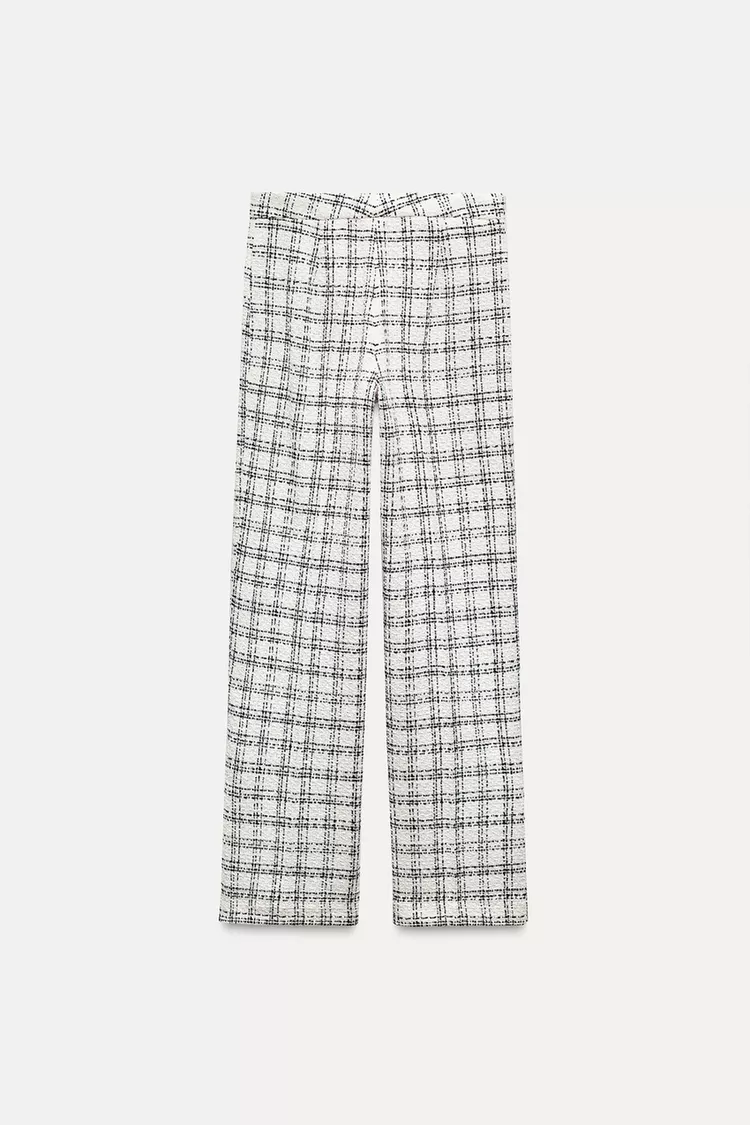 Structured Checkered Pants