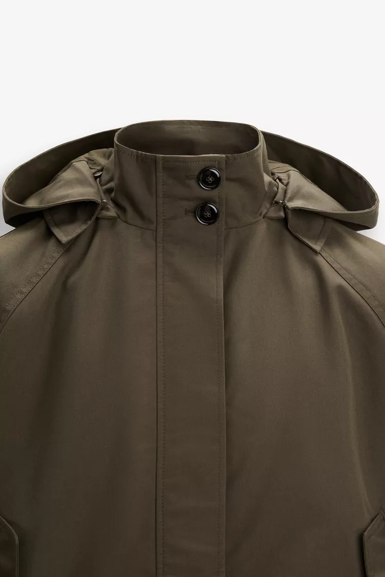 WATERPROOF HOODED TRENCH COAT