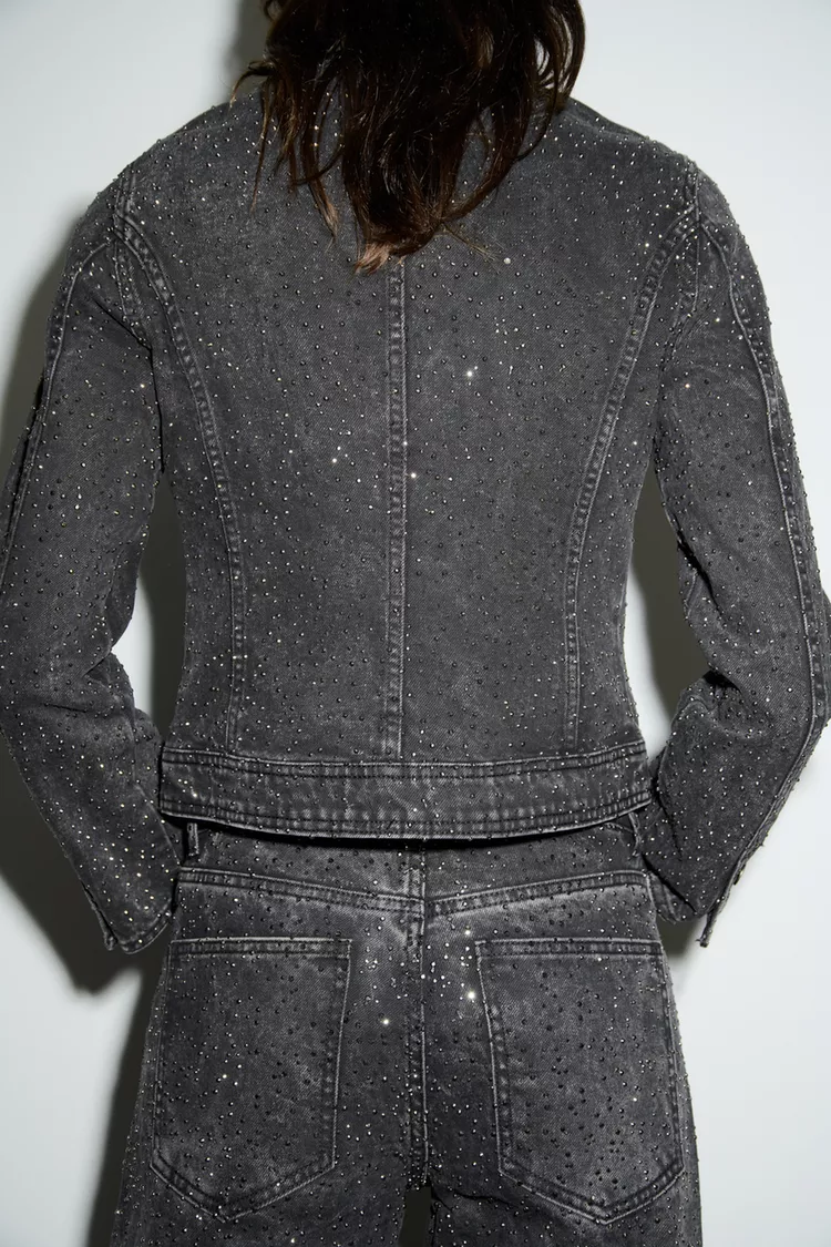 DENIM JACKET WITH SPARKLES