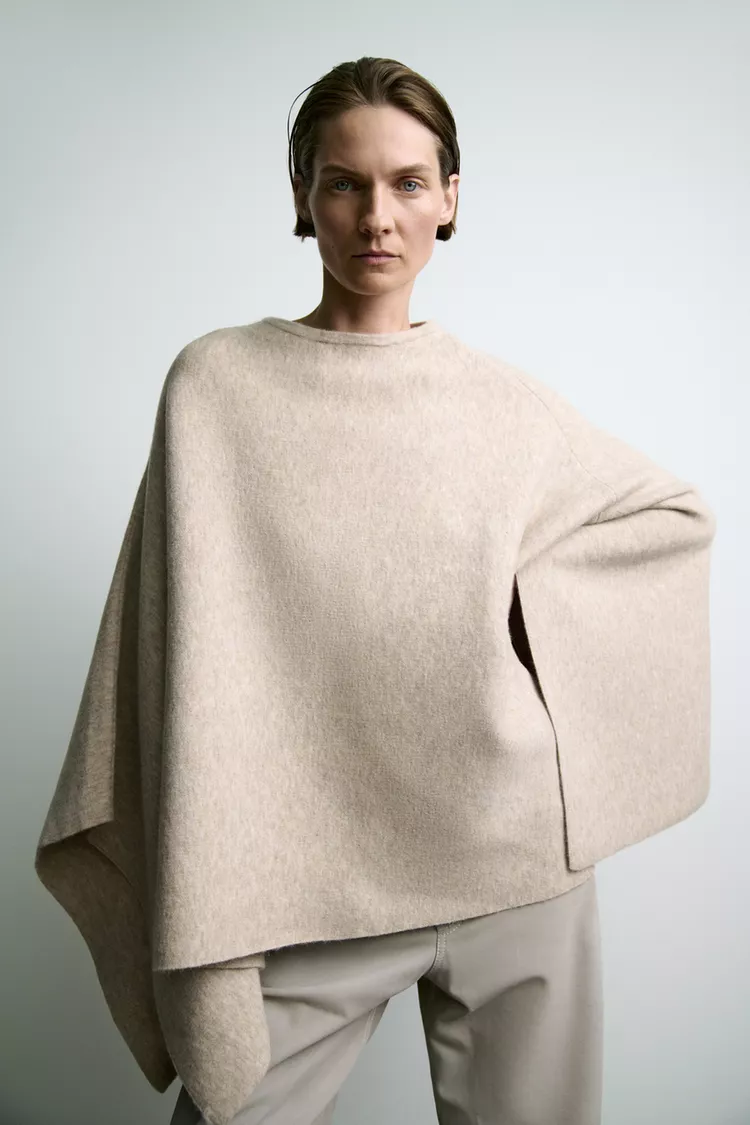 Asymmetrical Knit Cape