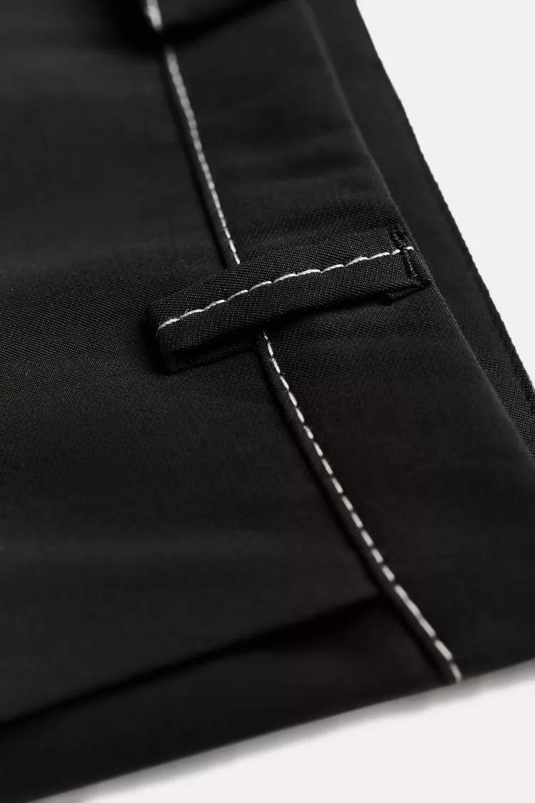 Straight Pants with Topstitching