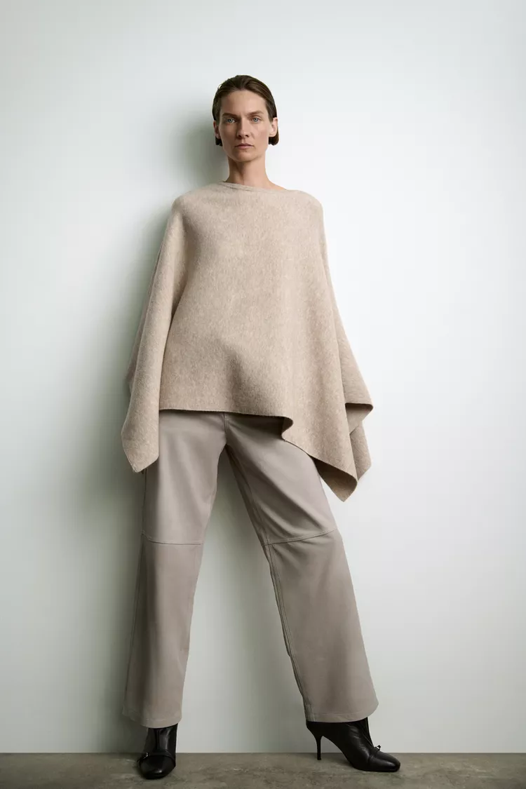 Asymmetrical Knit Cape