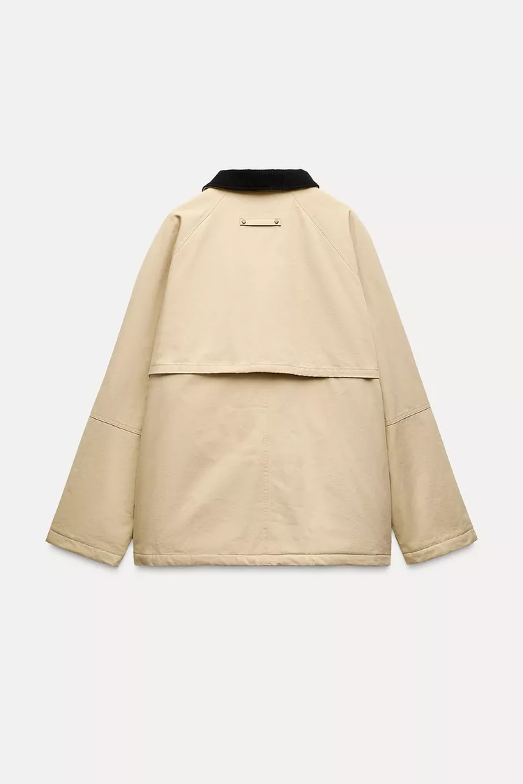 CORDUROY PILLOWED JACKET WITH COLLAR