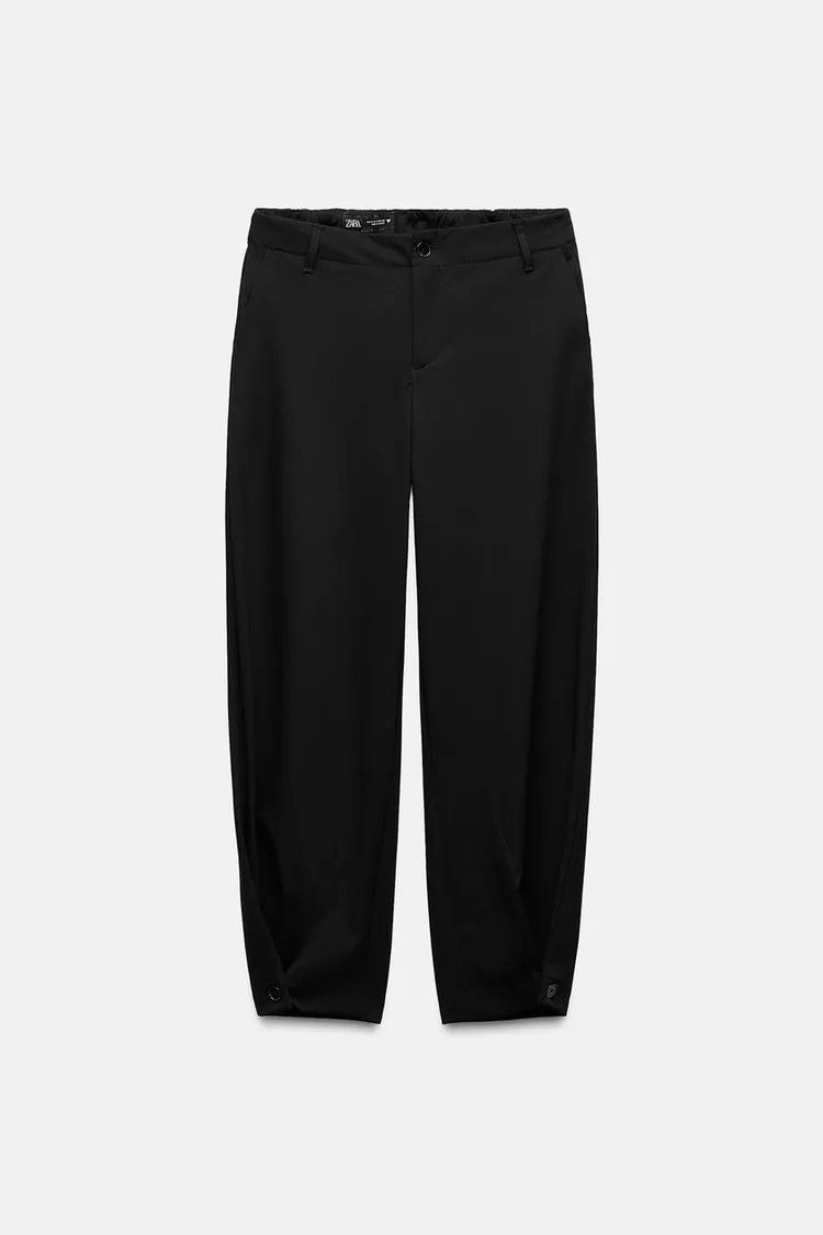 BARREL PANTS WITH LOW BUTTON