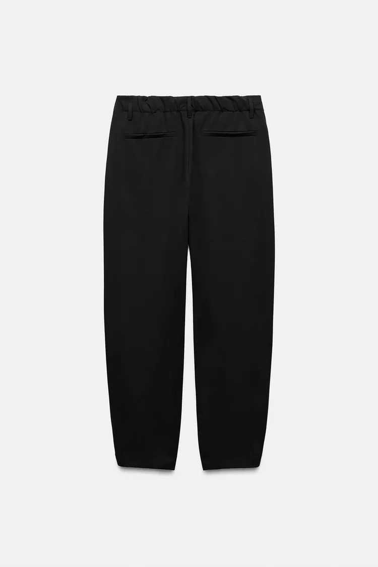 BARREL PANTS WITH LOW BUTTON