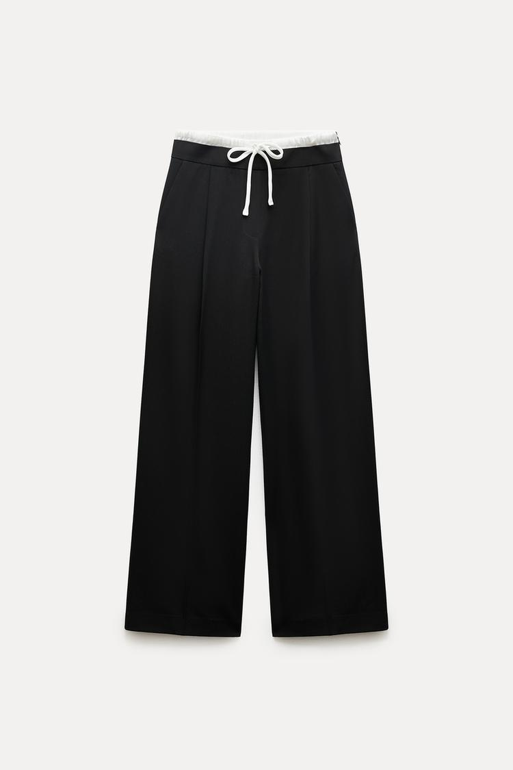 DOUBLE WAIST WIDE PANTS