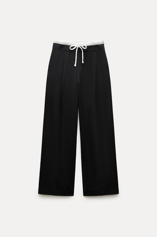 DOUBLE WAIST WIDE PANTS