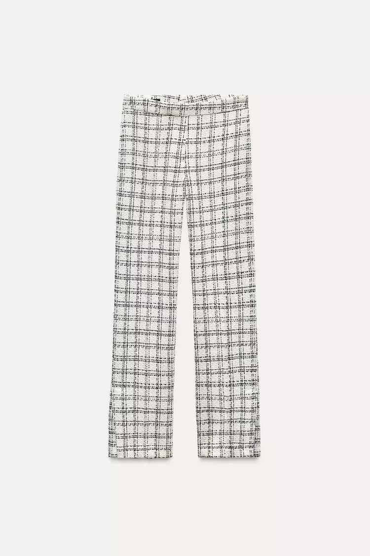 Structured Checkered Pants