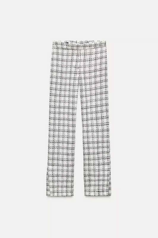 Structured Checkered Pants